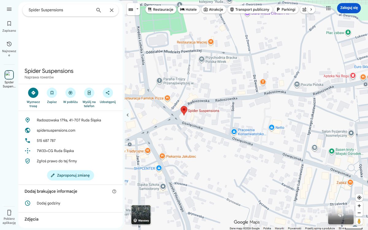 Druga wizytówka Google